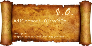 Váncsodi Olivér névjegykártya